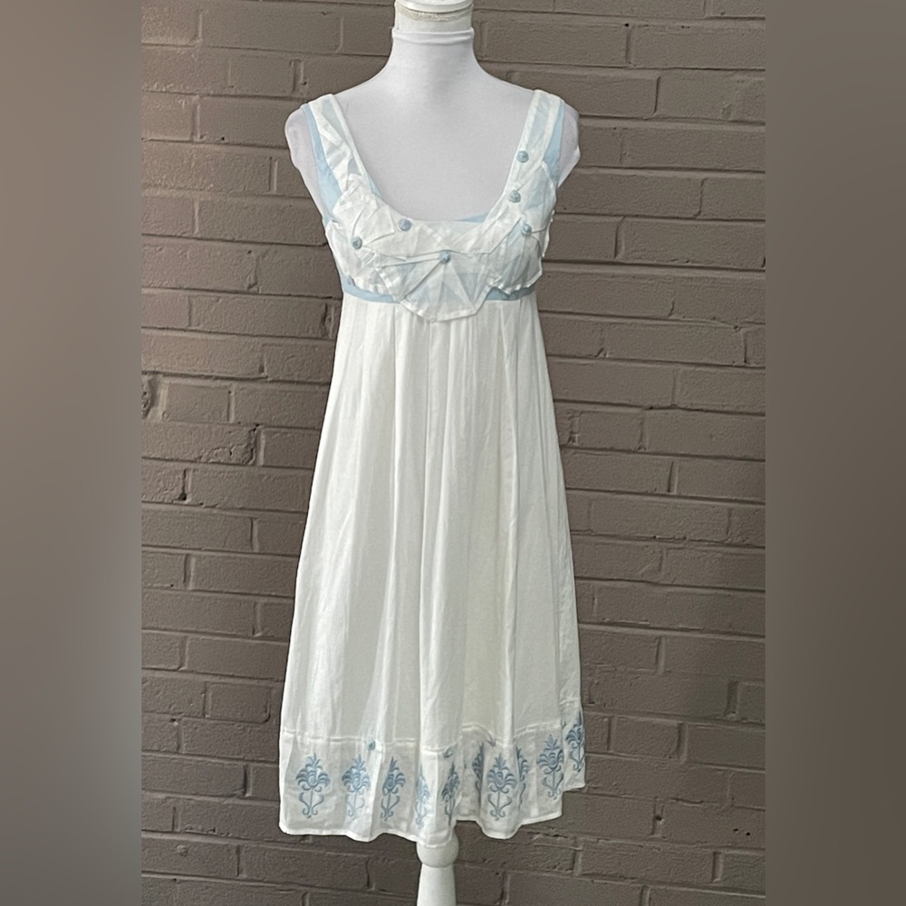 Anthropologie Tabitha White embroidered dress